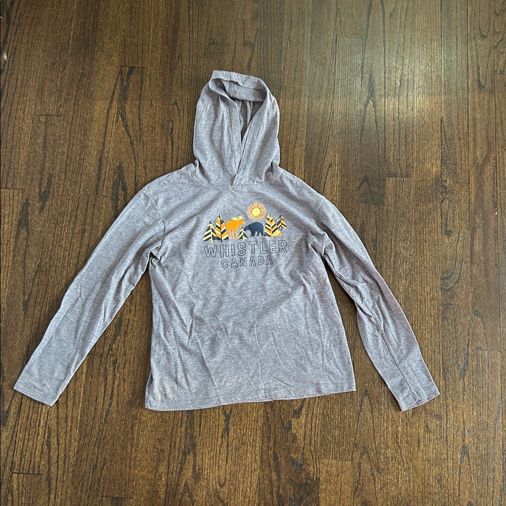 Initial Attraction Boys Whistler Canada Gray Lightweight Hoodie Size 10